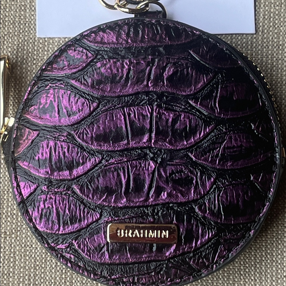 NWT Brahmin PASSION PURPLE EXCELSIOR Circle Coin Wallet